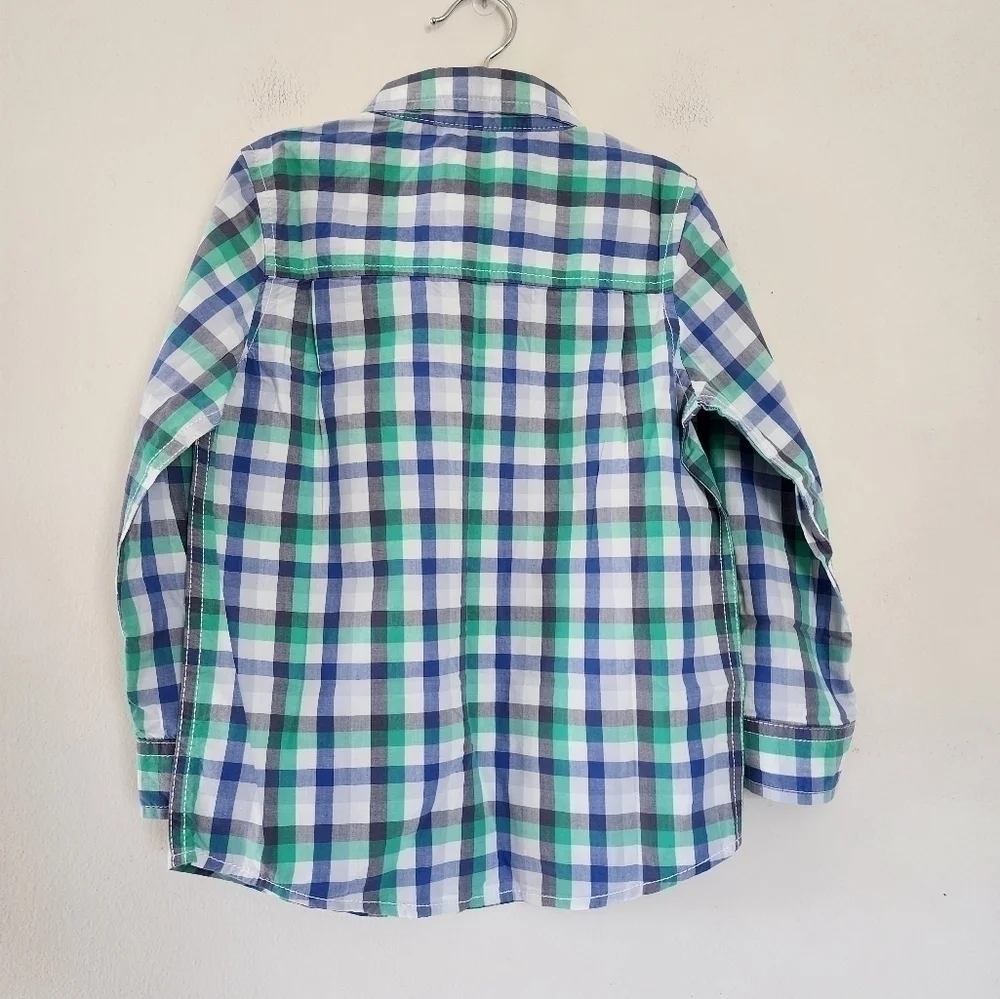 OshKosh B'Gosh Boys' Woven Buttonfront Plaid Shirt size 5T NWT
